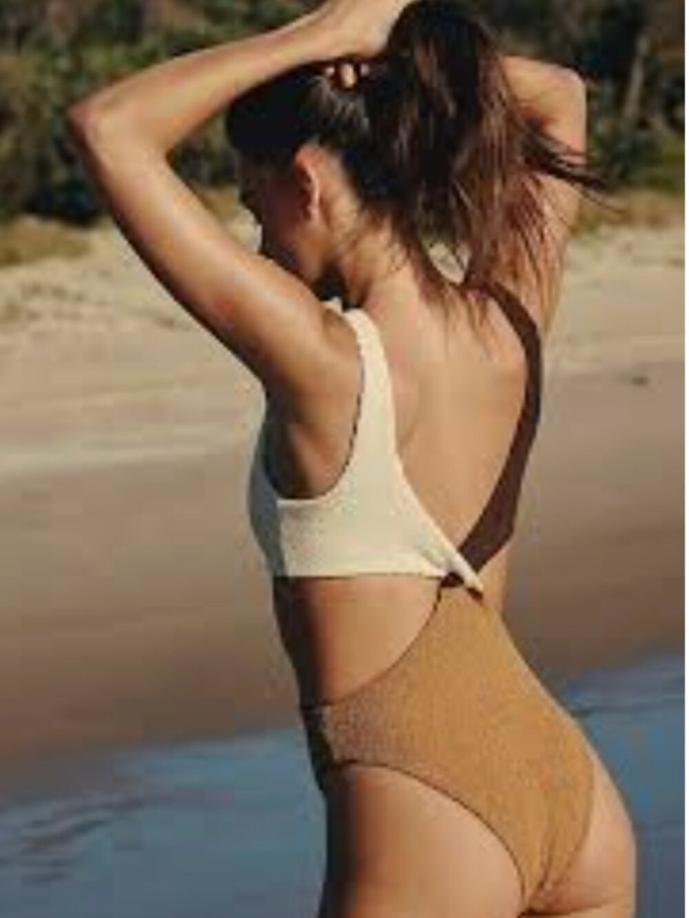 Free People Women's It's Now Cool "The Vee Crimp" One Piece Swimsuit XL NWT - Picture 3 of 6
